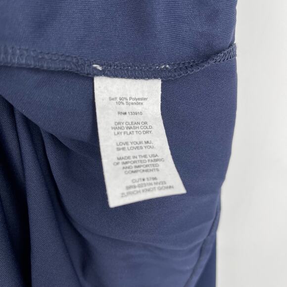 Show Me Your MuMu Zurich Knot Gown Rich Navy Stretch Crepe Small NWT - Picture 6 of 8